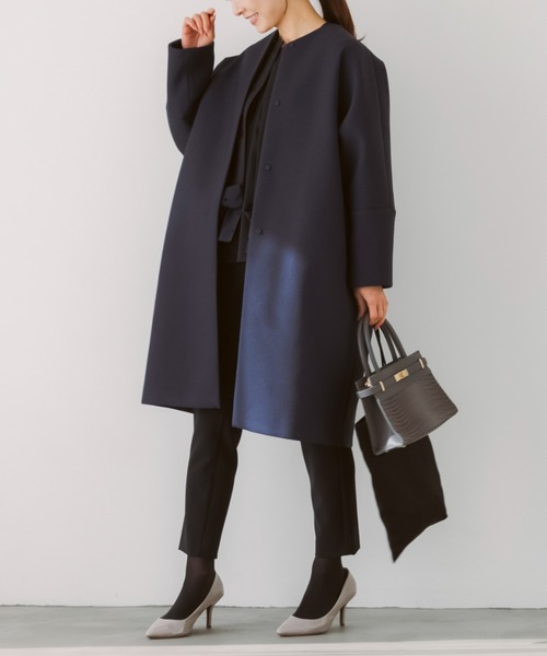 Sono（ソーノ） ノーカラーコート コート 「SONO/ソーノ」「SONO NAVY