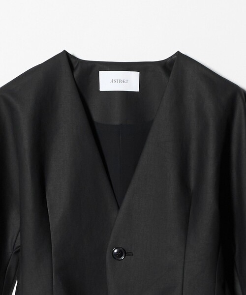 ユナイテッドアローズ ASTRAET ツイード ノーカラー ジャケット コート