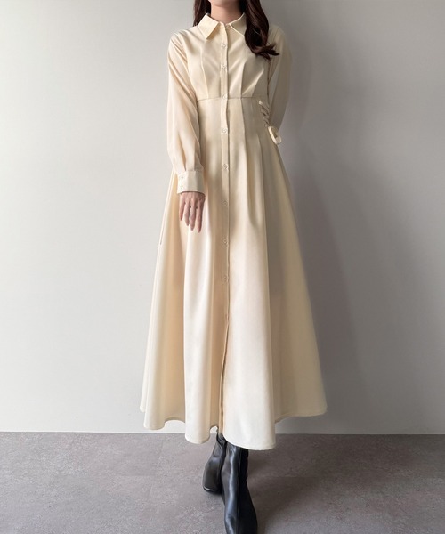 「mipiarl」 長袖ワンピース MEDIUM ダークグレー レディース_画像2