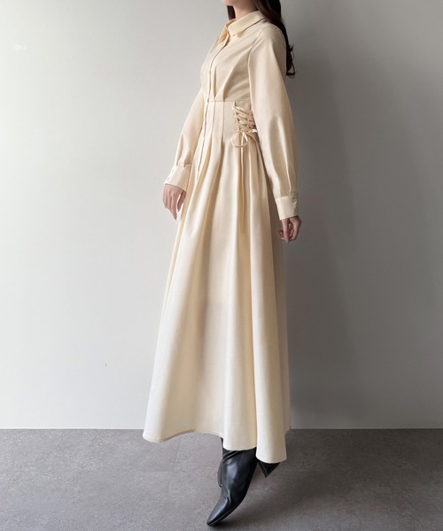 「mipiarl」 長袖ワンピース MEDIUM ダークグレー レディース_画像3