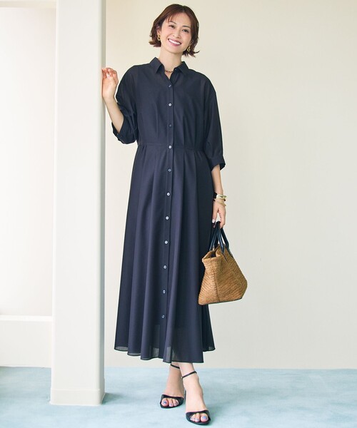 M*y様 今季　自由区 シアーボイルシャツワンピース 　44 自由区（ジユウク） シャツワンピース シアーボイルシャツ ワンピース
