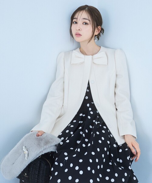 TOCCA ノーカラージャケット TOCCA（トッカ） ノーカラージャケット 4 ホワイト レディース