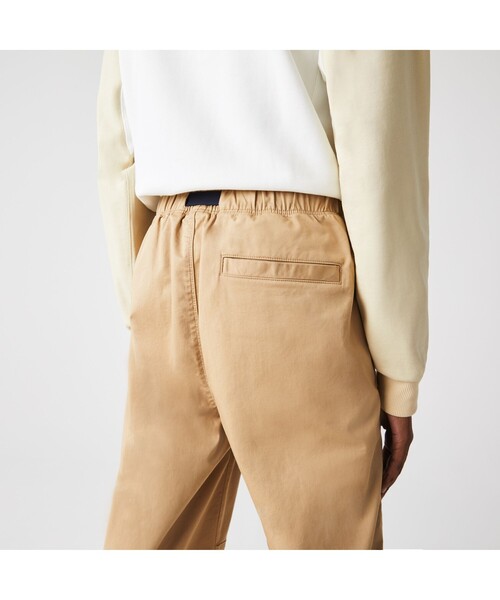 「LACOSTE L!VE」 チノパンツ X-SMALL ダークネイビー メンズ_画像4