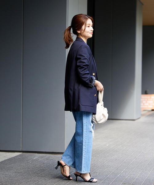 「JOURNAL STANDARD」 テーラードジャケット 38 ネイビー レディース_画像8