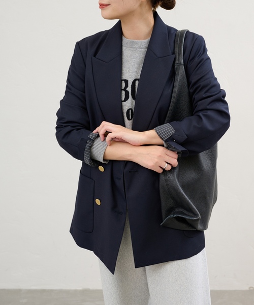 「JOURNAL STANDARD」 テーラードジャケット 38 ネイビー レディース_画像9