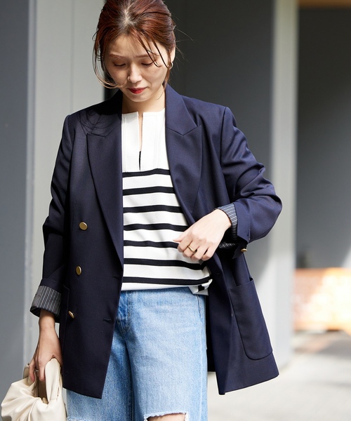 「JOURNAL STANDARD」 テーラードジャケット 38 ネイビー レディース_画像10