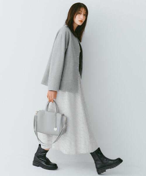 「OPAQUE.CLIP」 ノーカラーコート 40 グレー レディース_画像5