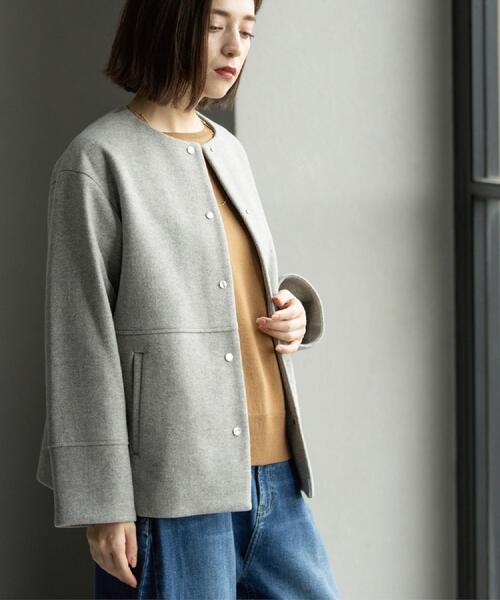 「OPAQUE.CLIP」 ノーカラーコート 40 グレー レディース_画像7