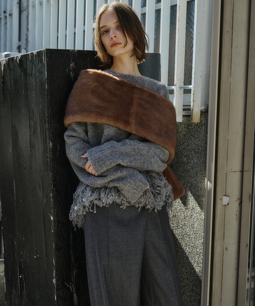 「LE CIEL BLEU」 長袖ニット 36 グレー レディース_画像5