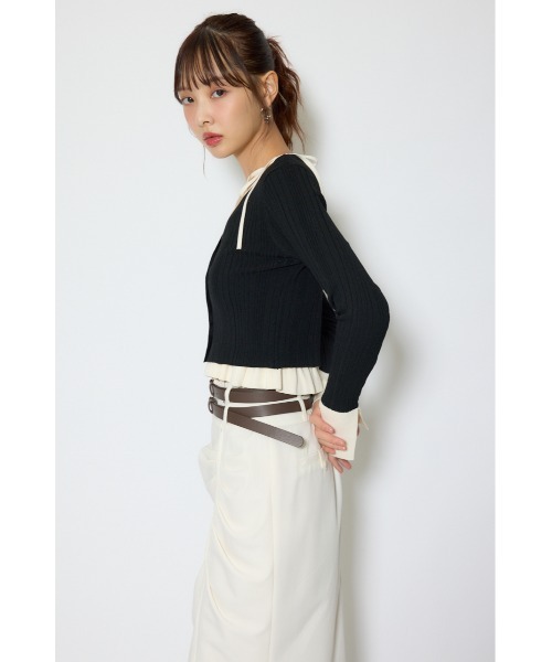 rienda（リエンダ） ニット セーター ペプラムキャミセットニット