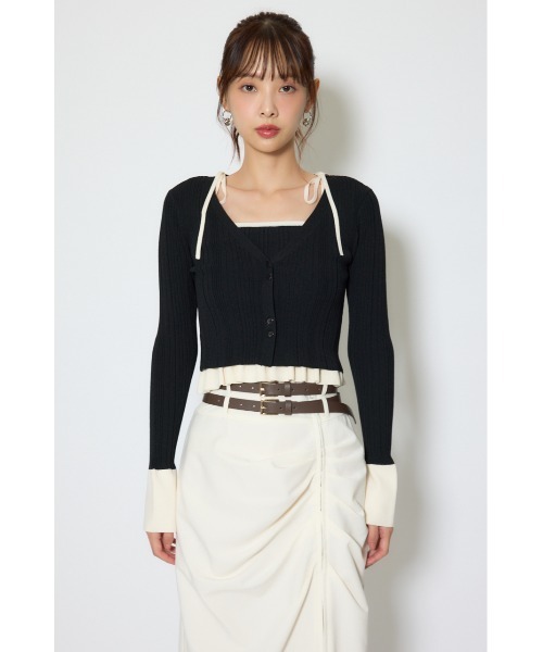 rienda（リエンダ） ニット セーター ペプラムキャミセットニット 