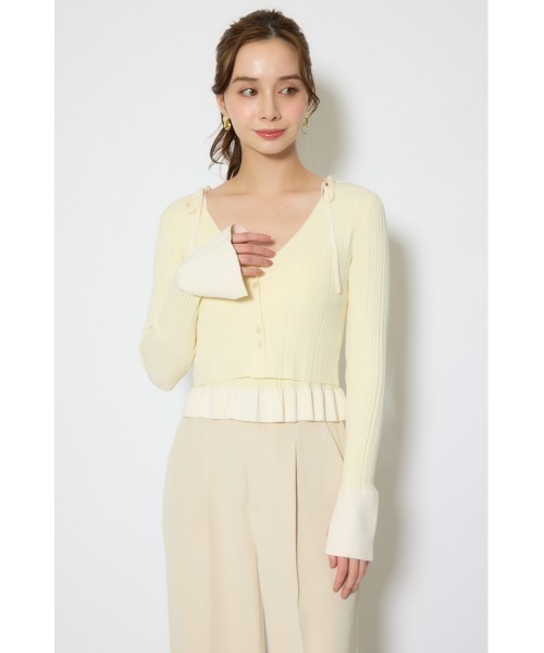 rienda（リエンダ） ニット セーター ペプラムキャミセットニット