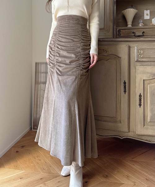 「Meiru」 スカート X-LARGE グレイッシュベージュ レディース_画像9