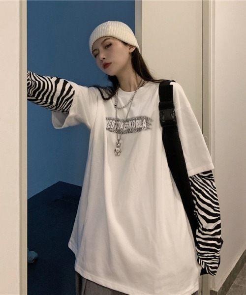 tシャツ ゼブラ柄レイヤード T シャツ レディース : ZOZOTOWN Yahoo!店