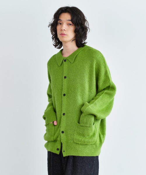 「SINSS」 ニットカーディガン SMALL グリーン メンズ_画像4