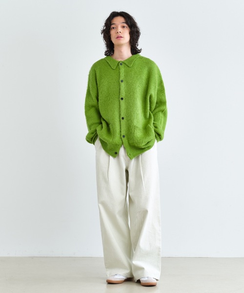 「SINSS」 ニットカーディガン SMALL グリーン メンズ_画像7