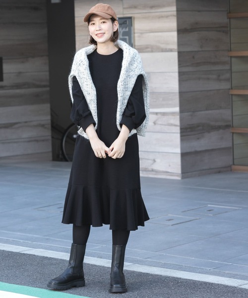 「F by ROSSO」 長袖ワンピース 38 ブラック レディース_画像7