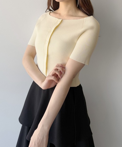 「mipiarl」 ニットカーディガン LARGE ブラック レディース_画像3