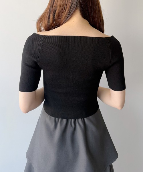 「mipiarl」 ニットカーディガン LARGE ブラック レディース_画像8