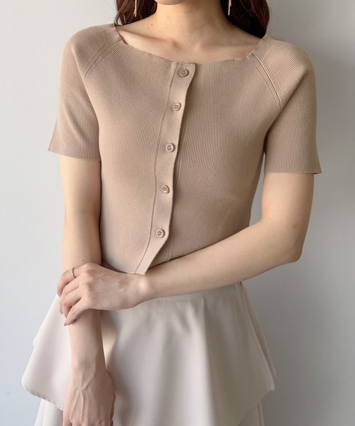 「mipiarl」 ニットカーディガン LARGE ブラック レディース_画像9