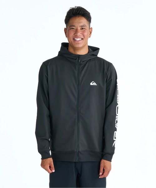 RASH 黒　シルバー　ラッシュガード L 激レア　ビンテージ　オーバーサイズ Quiksilver（クイックシルバー） ラッシュガード メンズ レディース