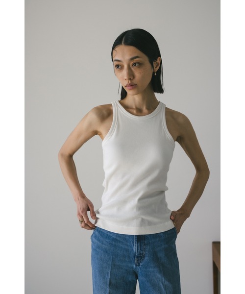 「STYLEMIXER」 ノースリーブトップス MEDIUM チャコールグレー レディース_画像2