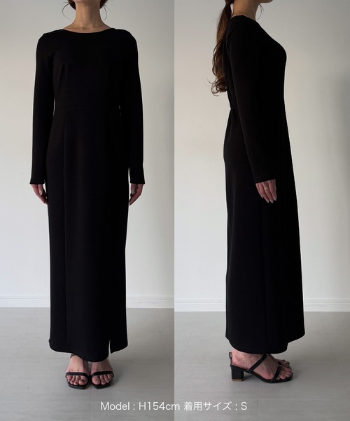 「Louere」 長袖ワンピース X-LARGE チャコール レディース_画像2