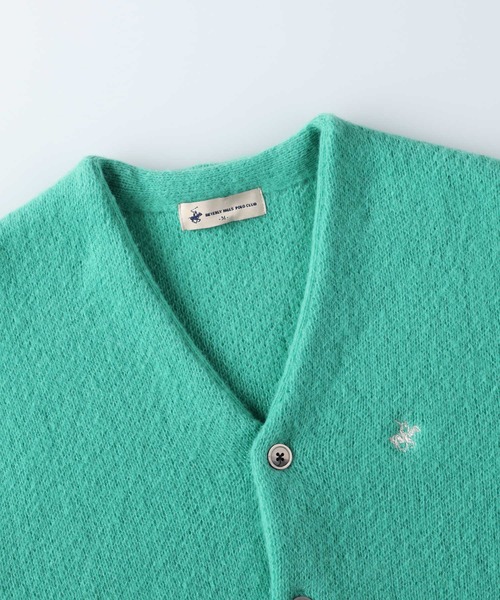 「BEVERLY HILLS POLO CLUB」 ニットカーディガン M グリーン レディース_画像7