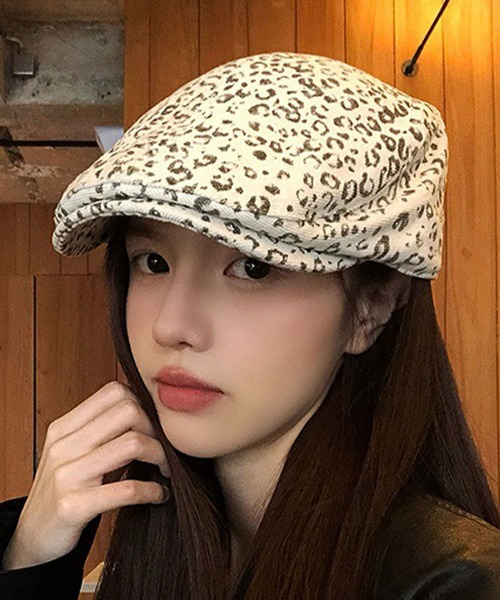 SORENA 帽子 ベレー帽 ヒョウ柄ハンチング レディース メンズ