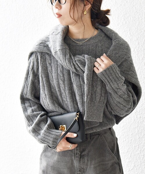 「SHIPS any」 長袖ニット ONE SIZE ベージュ レディース_画像5