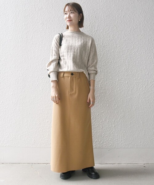 「SHIPS any」 長袖ニット ONE SIZE ベージュ レディース_画像8