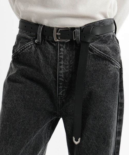 peter do ロング　ベルト CHARLES JEFFREY LOVERBOY◇ロングベルト/レザー/BLK/メンズ