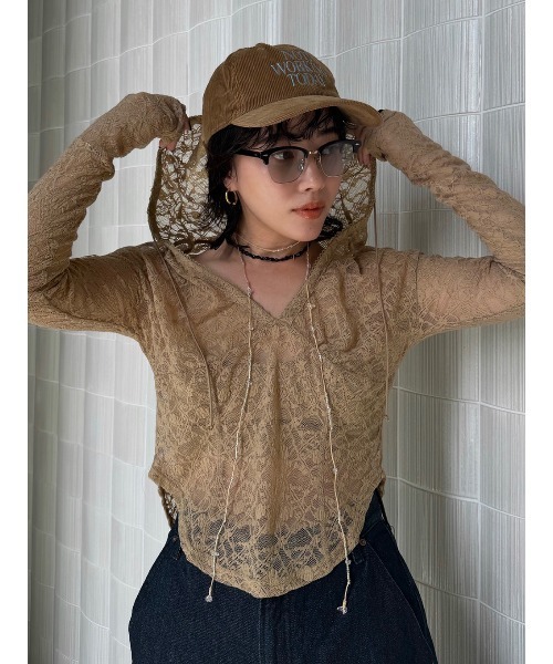 ELCHELE（エルチェレ） LACE HOODIE TOP レディース : ZOZOTOWN Yahoo