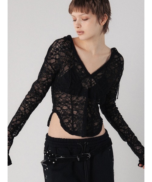 ELCHELE（エルチェレ） LACE HOODIE TOP レディース : ZOZOTOWN Yahoo
