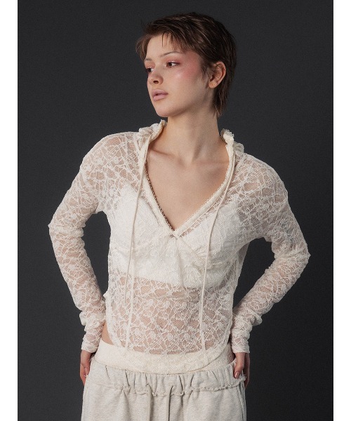 ELCHELE（エルチェレ） LACE HOODIE TOP レディース : ZOZOTOWN Yahoo