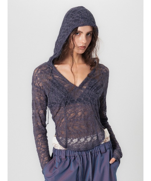 ELCHELE（エルチェレ） LACE HOODIE TOP レディース : ZOZOTOWN Yahoo
