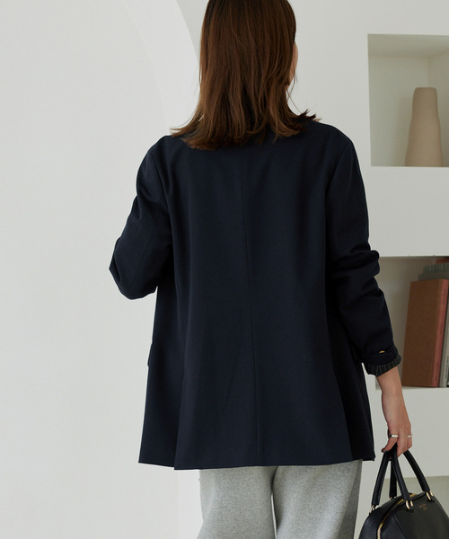 「JOURNAL STANDARD relume」 テーラードジャケット 36 ネイビー レディースの画像