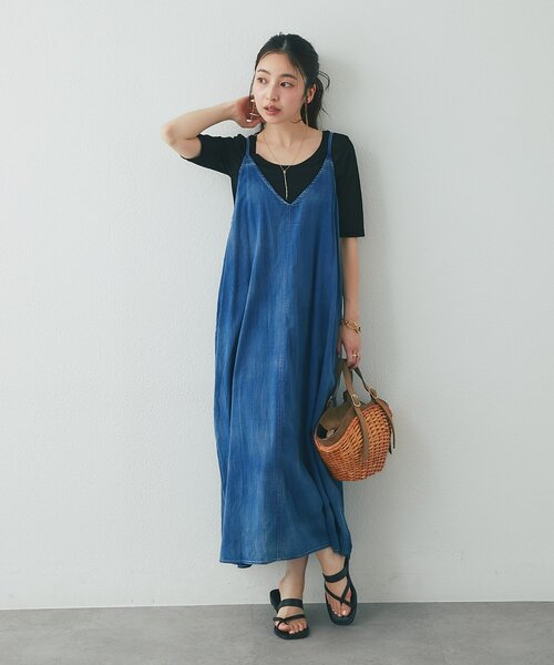 タグ付未使用✨グレディブリリアント シアーデニムギャザーワンピース ジレ La boutique Bonbon（ラブティックボンボン） ワンピース 「程よい