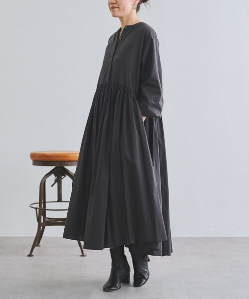 「BEARDSLEY」 7分袖ワンピース 0 ダークグリーン レディースの画像