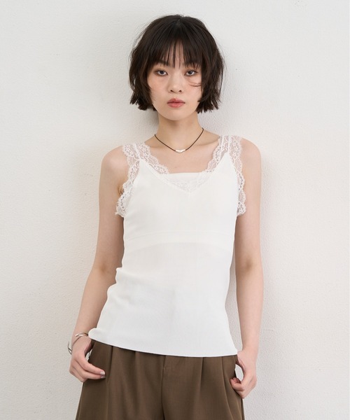 Nodress キャミソール レース NUJOH キャミソール Lace Trim Sleeveless Top / レーストリムスリーブ