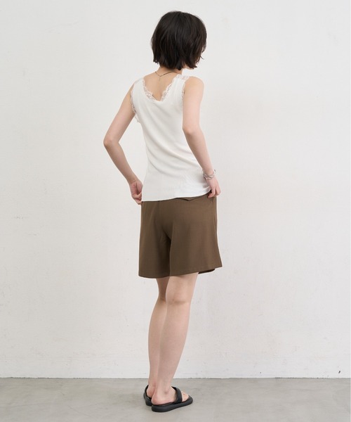 NUJOH キャミソール Lace Trim Sleeveless Top / レーストリムスリーブ