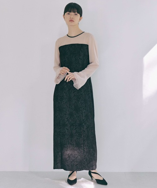 「kaene」 長袖ワンピース 36 ブラック レディース_画像9