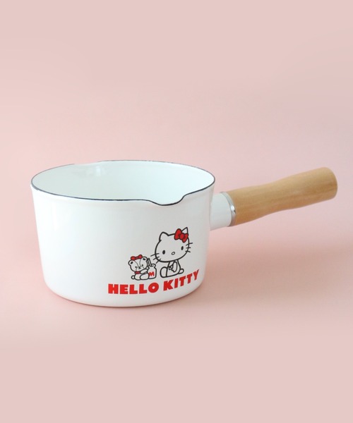 ハローキティ 蒸し兼用ホーロー鍋 24cm sanrio（サンリオ） 鍋 ハローキティ＆タイニーチャム ホーローミルク