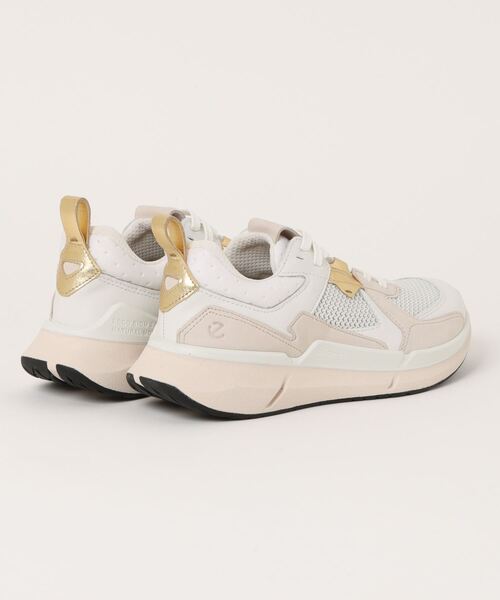 「ECCO」 ローカットスニーカー 37 ホワイト×ゴールド レディース_画像2