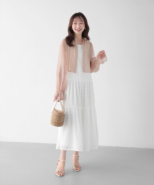 Mirenue ブラウス シャツ 夏 ショート丈シアーブラウス レディース 