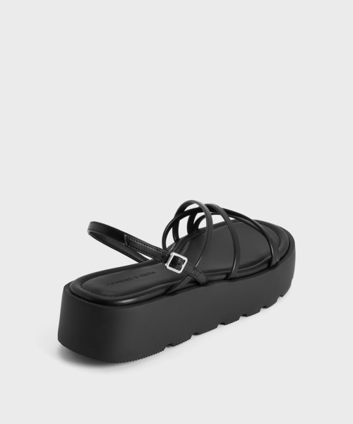 「CHARLES & KEITH」 フラットサンダル 23cm ブラック レディース_画像4