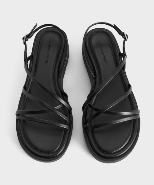 「CHARLES & KEITH」 フラットサンダル 23cm ブラック レディース_画像6