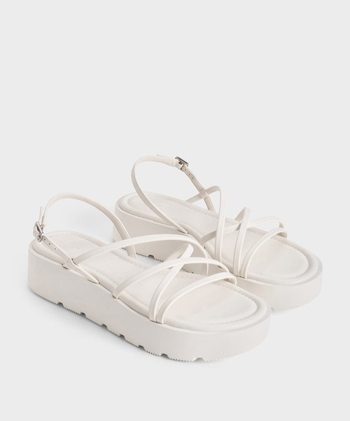 「CHARLES & KEITH」 フラットサンダル 23cm ブラック レディース_画像7