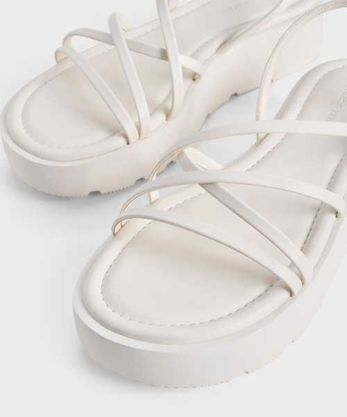 「CHARLES & KEITH」 フラットサンダル 23cm ブラック レディース_画像9