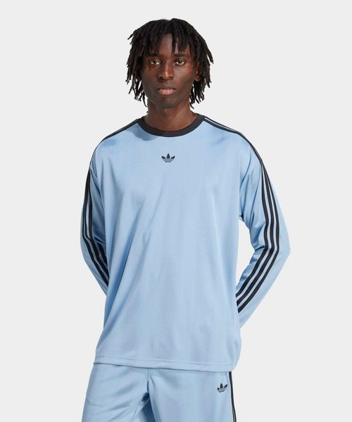✨タグ付✨  アディカラー ジャカード 長袖ジャージー ブルー XL adidas（アディダス） adidas tシャツ アディカラー ジャカード 長袖